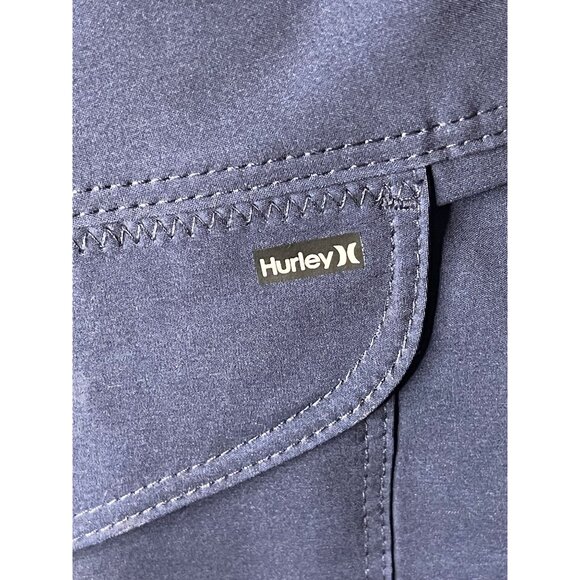Hurley Boardshorts 34 Navy Blue 4-Way Stretch Water Repellent Swim Trunks With B - Picture 5 of 8